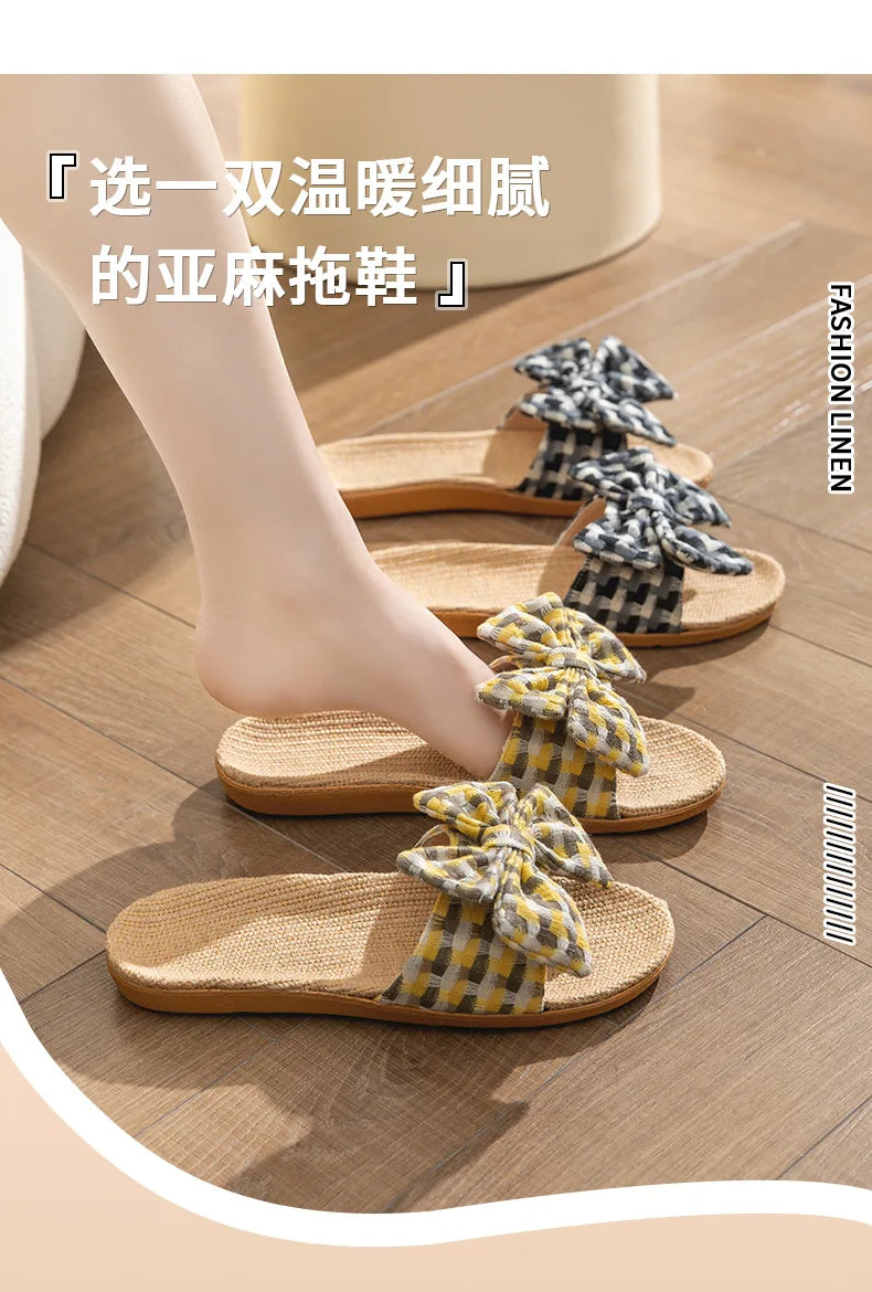 New linen fabric slippers for women perfect for summer suitable for home  indoor use soft sole non-slip. slippers