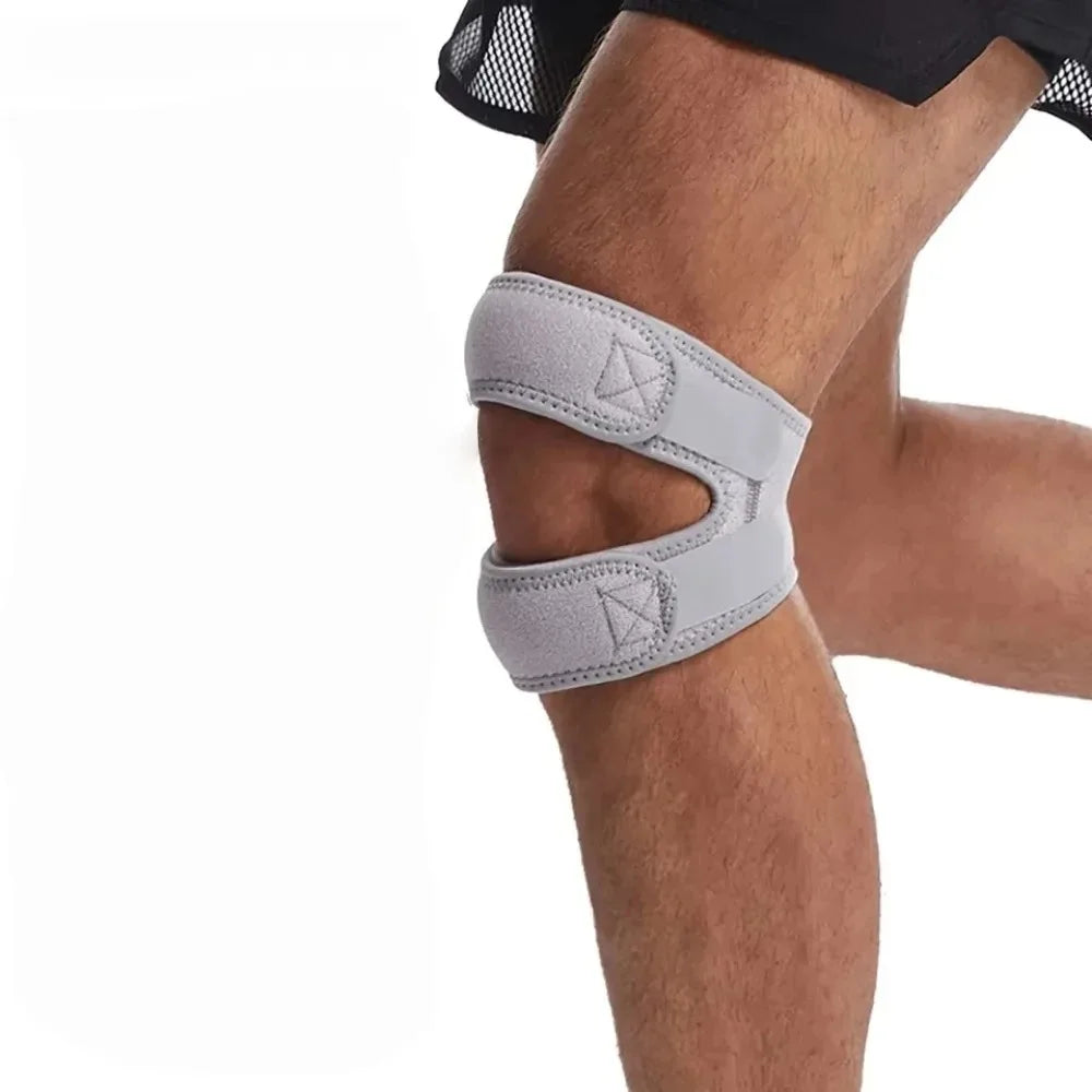 1/2Pcs Adjustable Sports Kneepad Double Patellar Knee Patella Tendon Support Strap Brace Pad ProtectorOpen Knee Wrap Strap Band