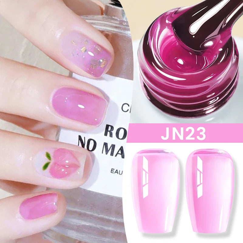 BORN PRETTY 10ml Blood Red Jelly Transparent Gel Nail Polish Wine Red Winter Color Semi Permanent Soak Off UV LED Varnish