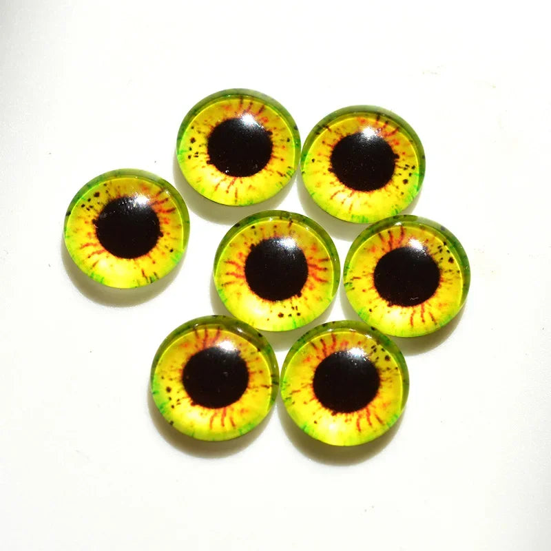 glass eyes cabochons Round 6MM-30MM Round Dome Dragon Eye Dragon Cat Eye Toys DIY Jewelry Accessory MIX Pupil Eye Cameo