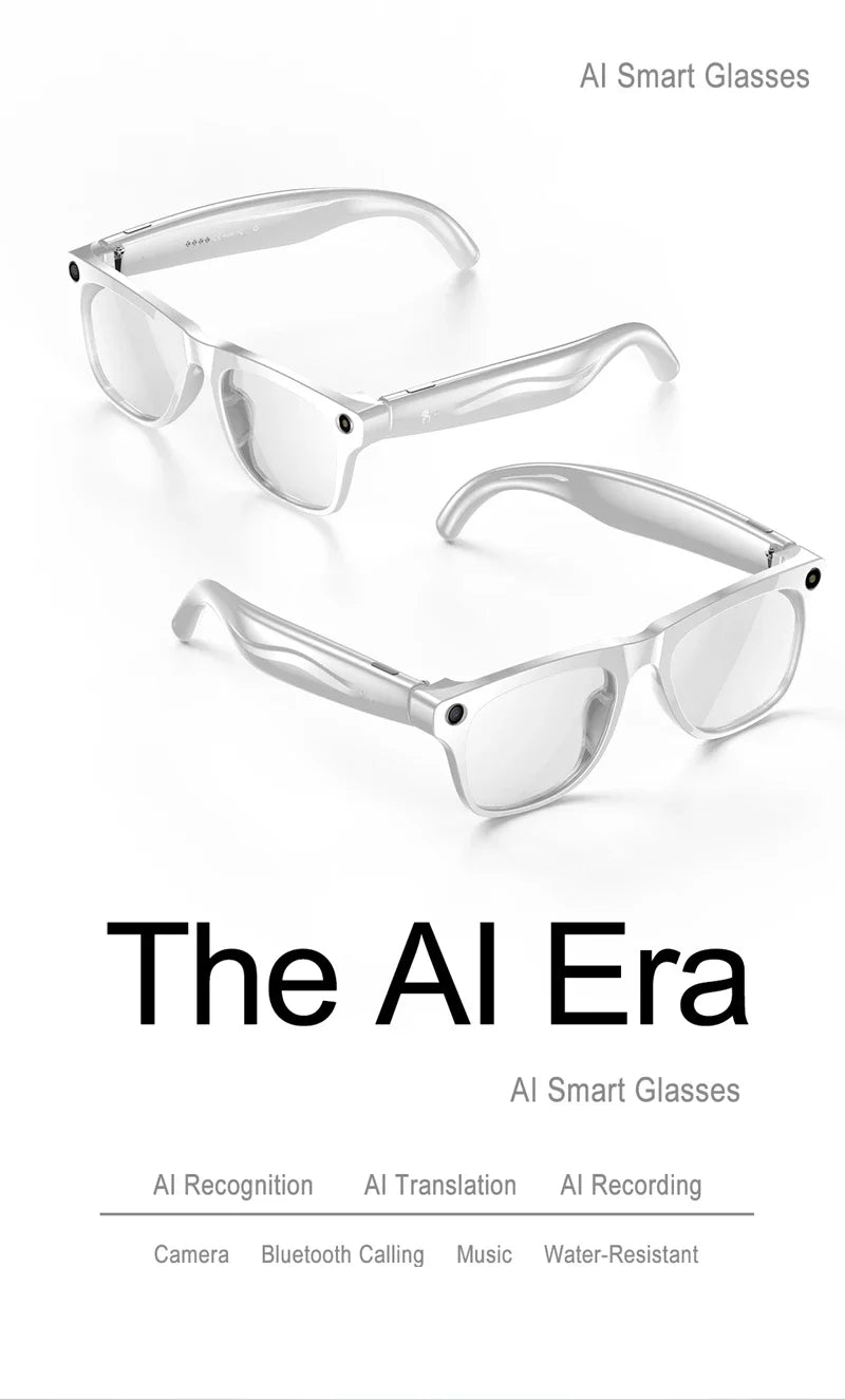 6K HD AI Camera Glasses 800MP Photochromic Multifunctional Smart Glasses Bluetooth Calling Photo Video ChatGPT Music Translation