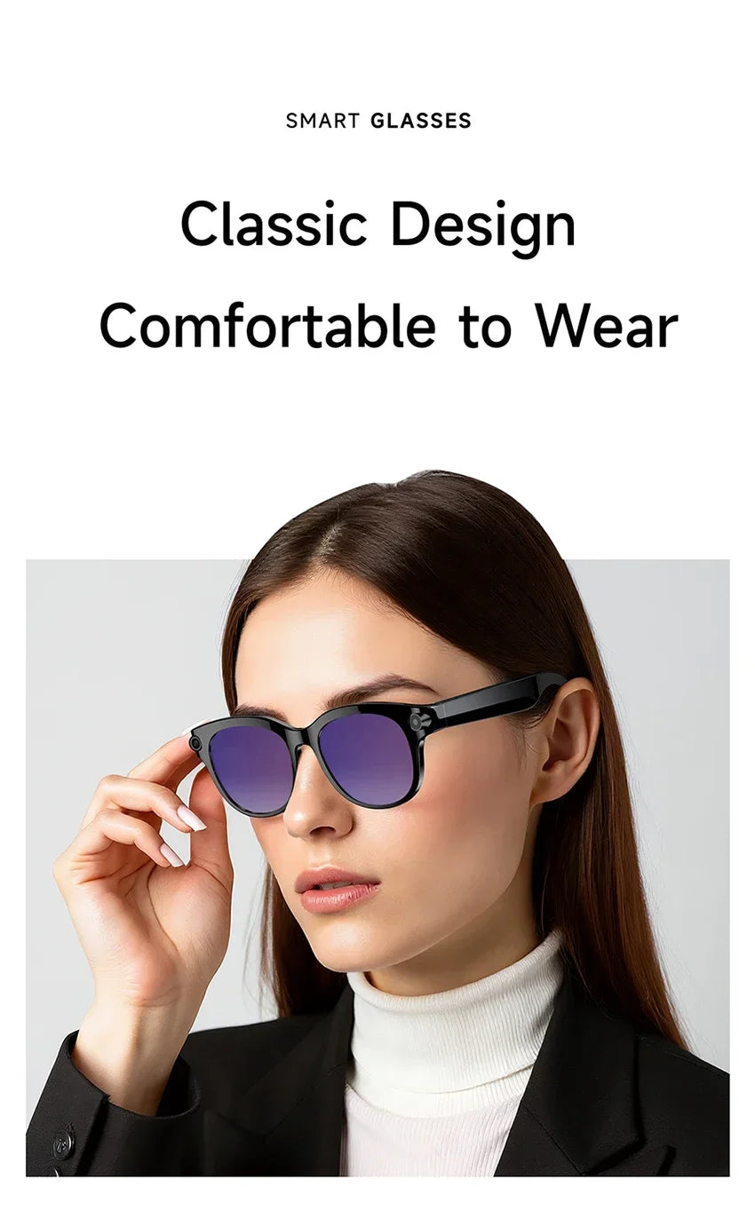 New Smart AI Glasses 800W Shooting Camera HD Photo Video Voice Call Translation Waterproof Bluetooth AI Motorcycle Glasses