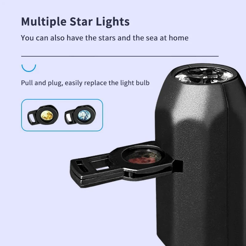 【C】USB Ceiling Moon & Earth Projection Night Light Starry Sky Galaxy Projector - Romantic Bedroom Atmosphere Lamp Easy to Use