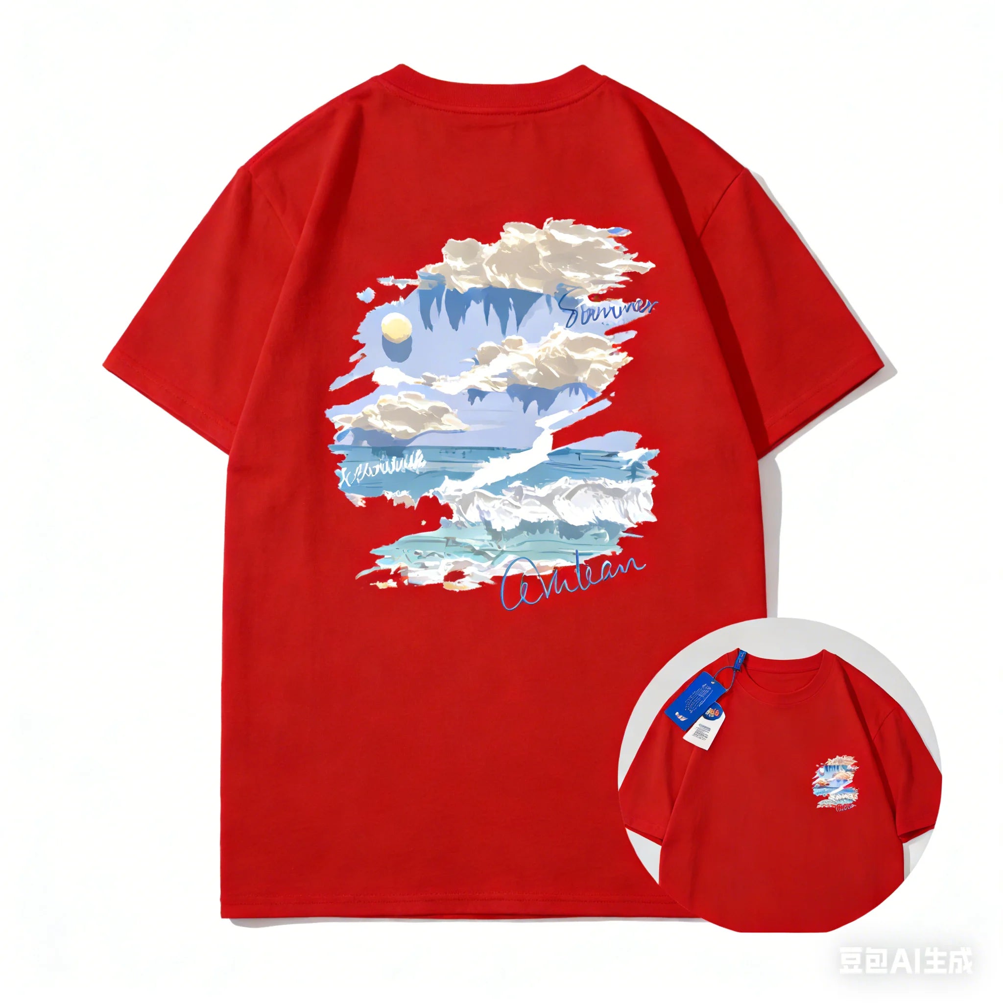 2026 Summer Trend - Oil Painting Graffiti Short-Sleeved T-Shirt - Men's and Women's High-Quality Casual Pure Cotton Half-Sleeve