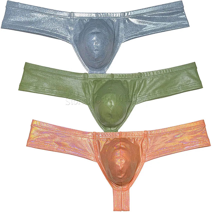 Sexy Men's Soft Wet Look Underwear Pouch Enhancing Underpants Hipster Mini Bikini Boxer Briefs