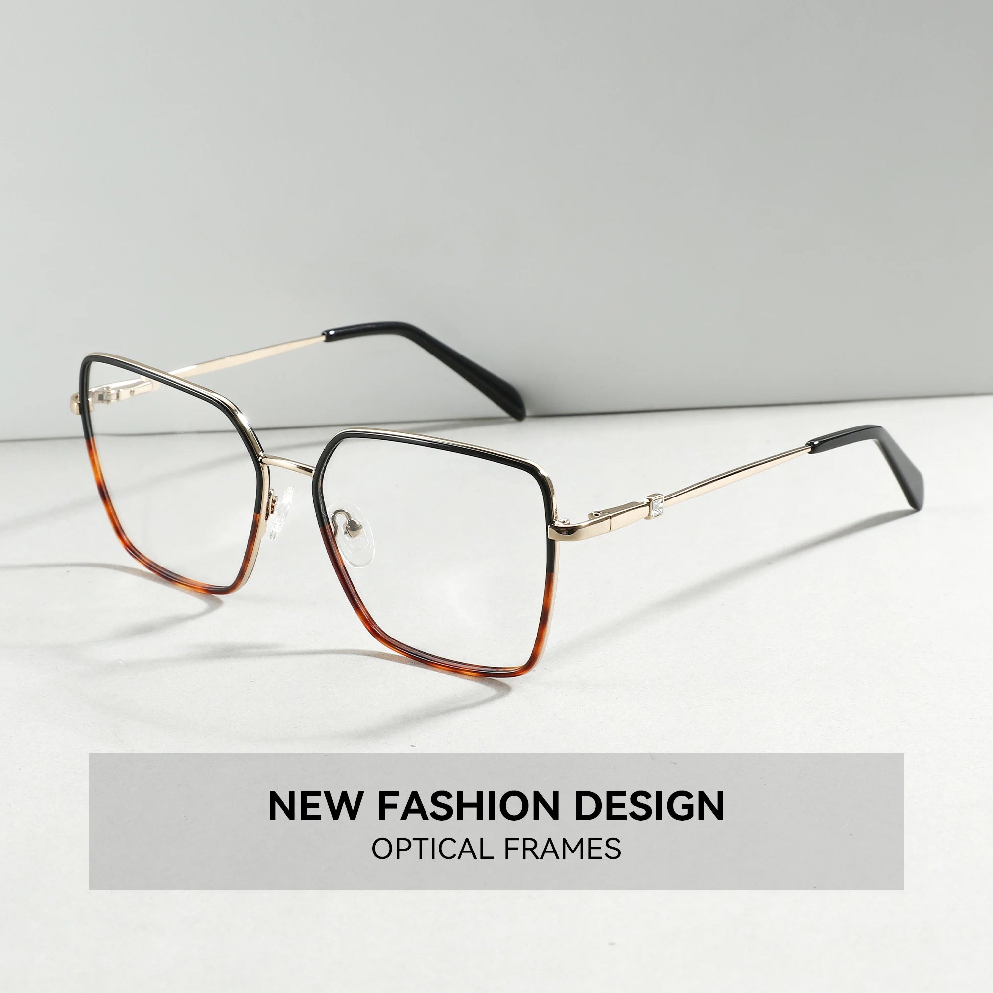 ZENOTTIC Unisex Square Metal Optical Frame High Quality Fashion Eyeglasses Comfort Daily Eyewear