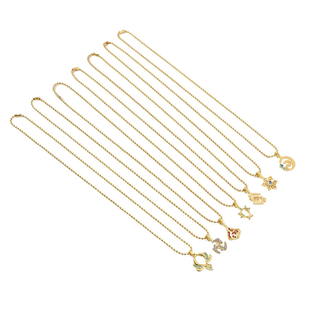 Fashion Genshin Impact Necklace Accessories Pyro Hydro Anemo Eye of God Element Symbol Game Gift For Friends Fan Jewelry
