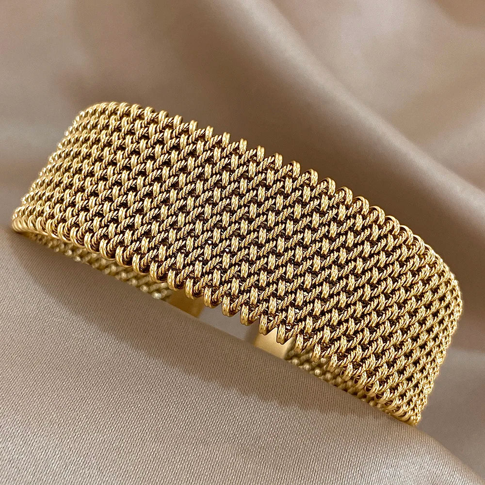 Waterproof Gold Stainless Steel Bracelet