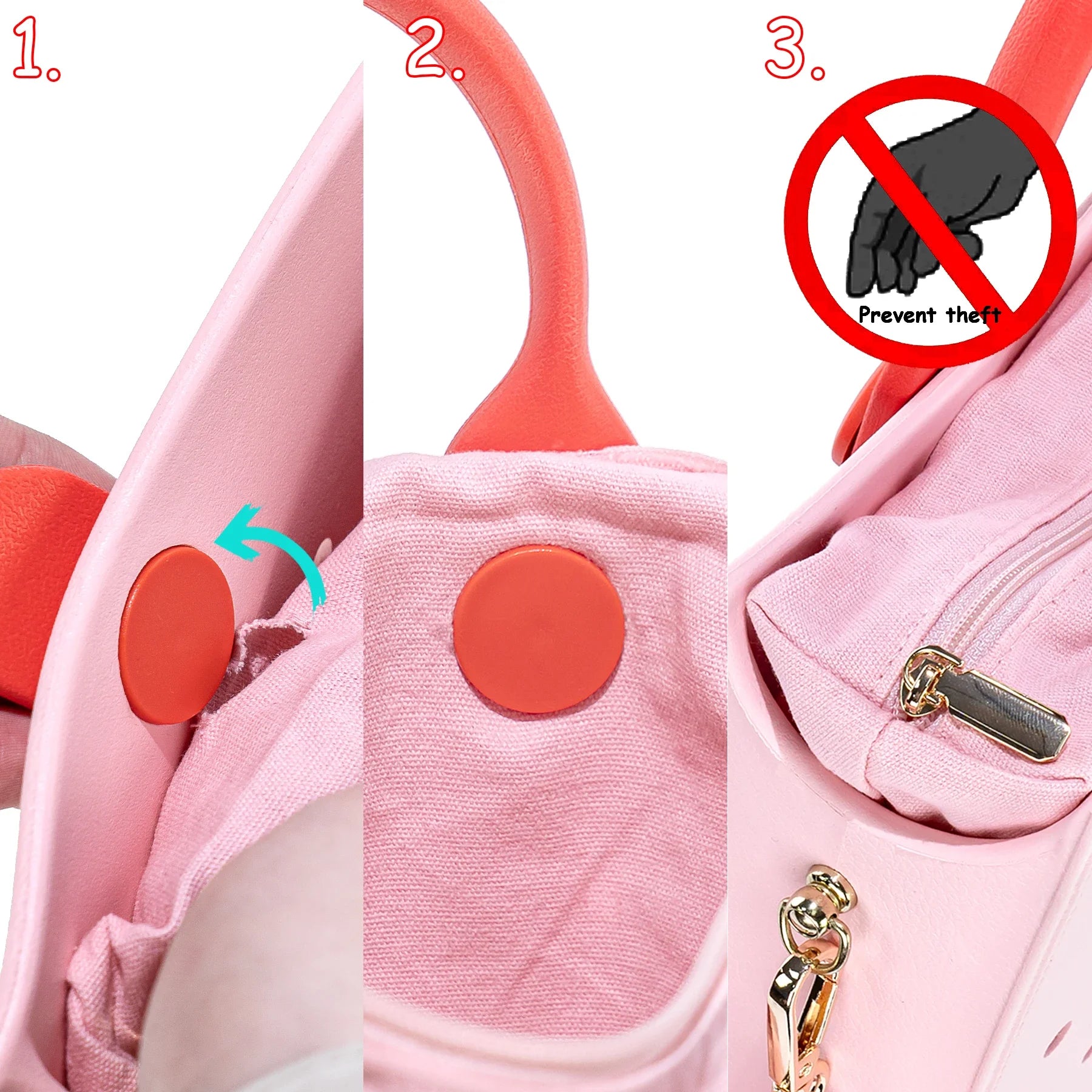 Fashion Storage EVA Large Leather Shoulder Bag Beach Tote Travel Handbag Storage for Women Casual Waterproof Bag Hole Fit Charms