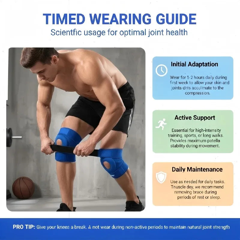 Kneepad Stabilizer Fitness Knee Pads Adjustable Compression Knee Support Brace for Knee Pain, Arthritis, Sports and Recovery
