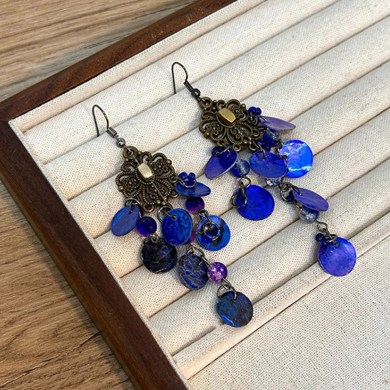 Cute Summer Flower Earrings Handmade Vacation Bohemian Earrings Exaggerated Beach Women Jewelry Party