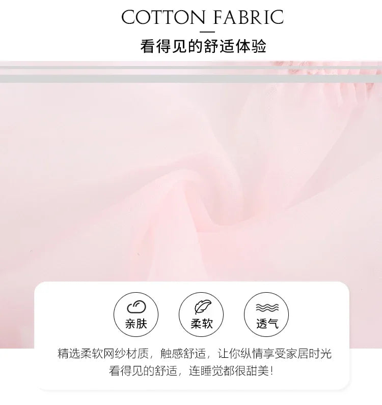 Pink Kawaii Lingerie dress Lolita Nightwear Sexy Lace Tulle Sweet Pink Sling Night Private Room Underwear Women Night Gowns 2024
