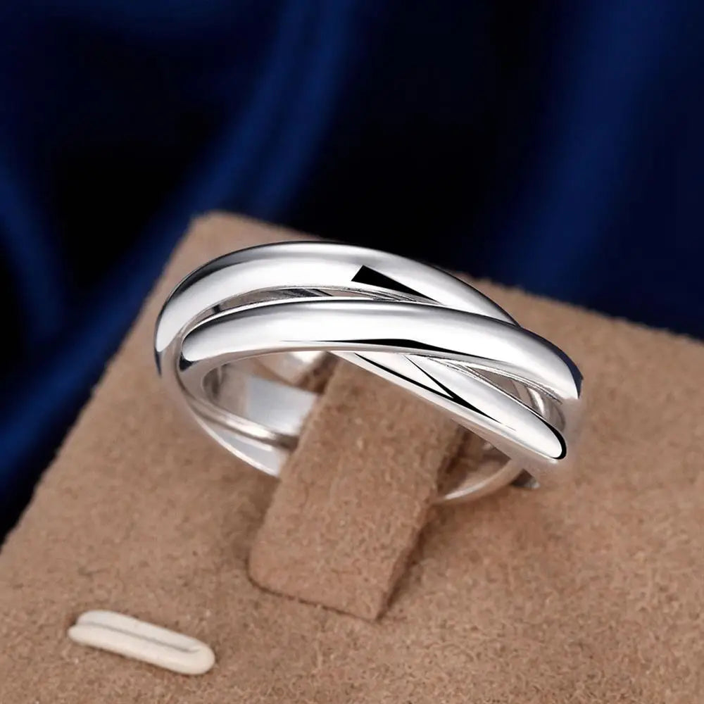 925 Sterling Silver Three Round Woman Rings Fine Jewelry Wholesale Trending Products Offers With Chshine Jewellery