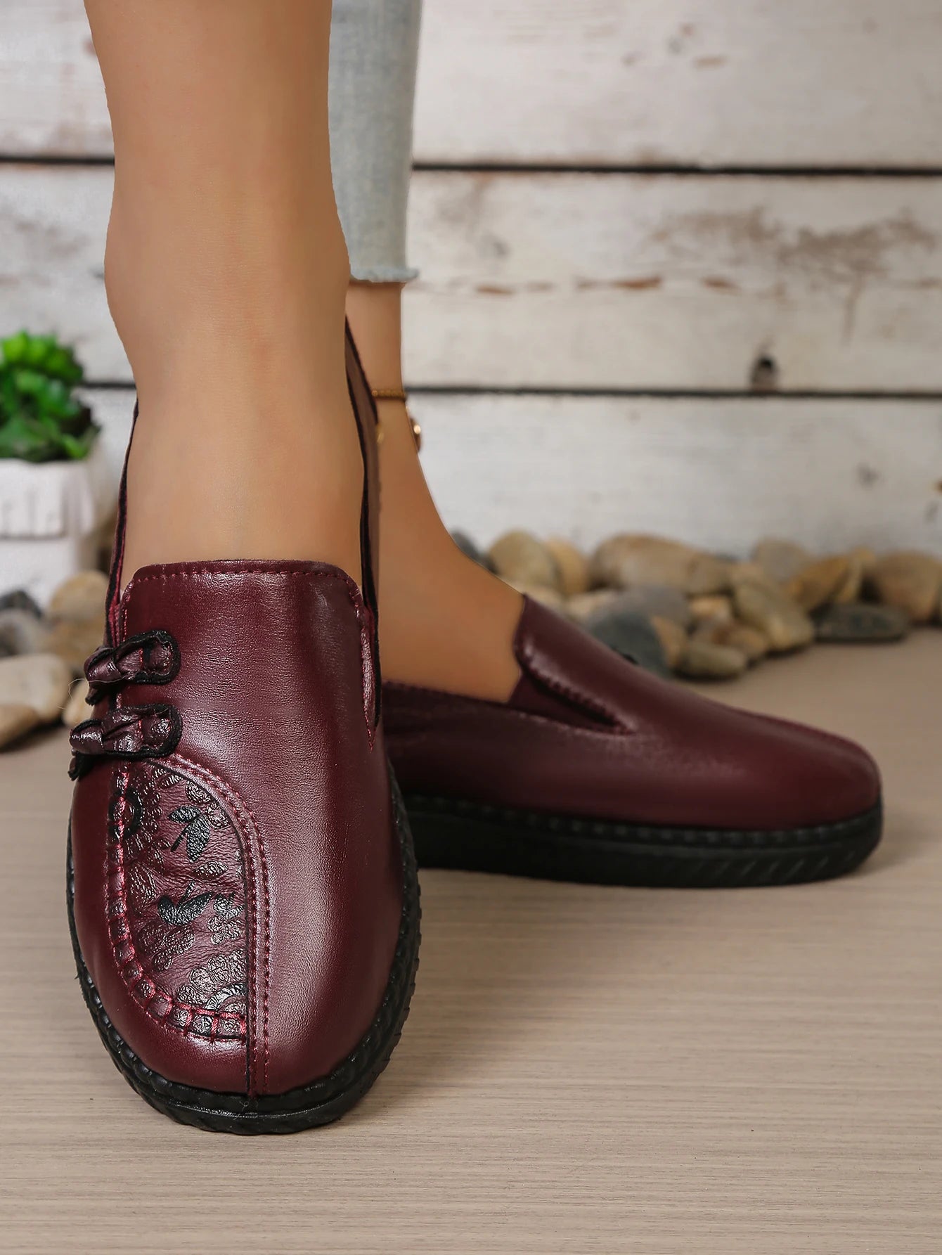 Women's shoes, mom's casual shoes, leather flat shoes, best-selling, elegant and comfortable loafers, free shipping shoes