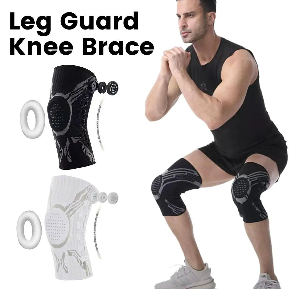 Knob Adjustable Knee Brace 360 Degree Protection Spring Lateral Support Anti-Slip Silicone Pads Breathable Knee Sleeve