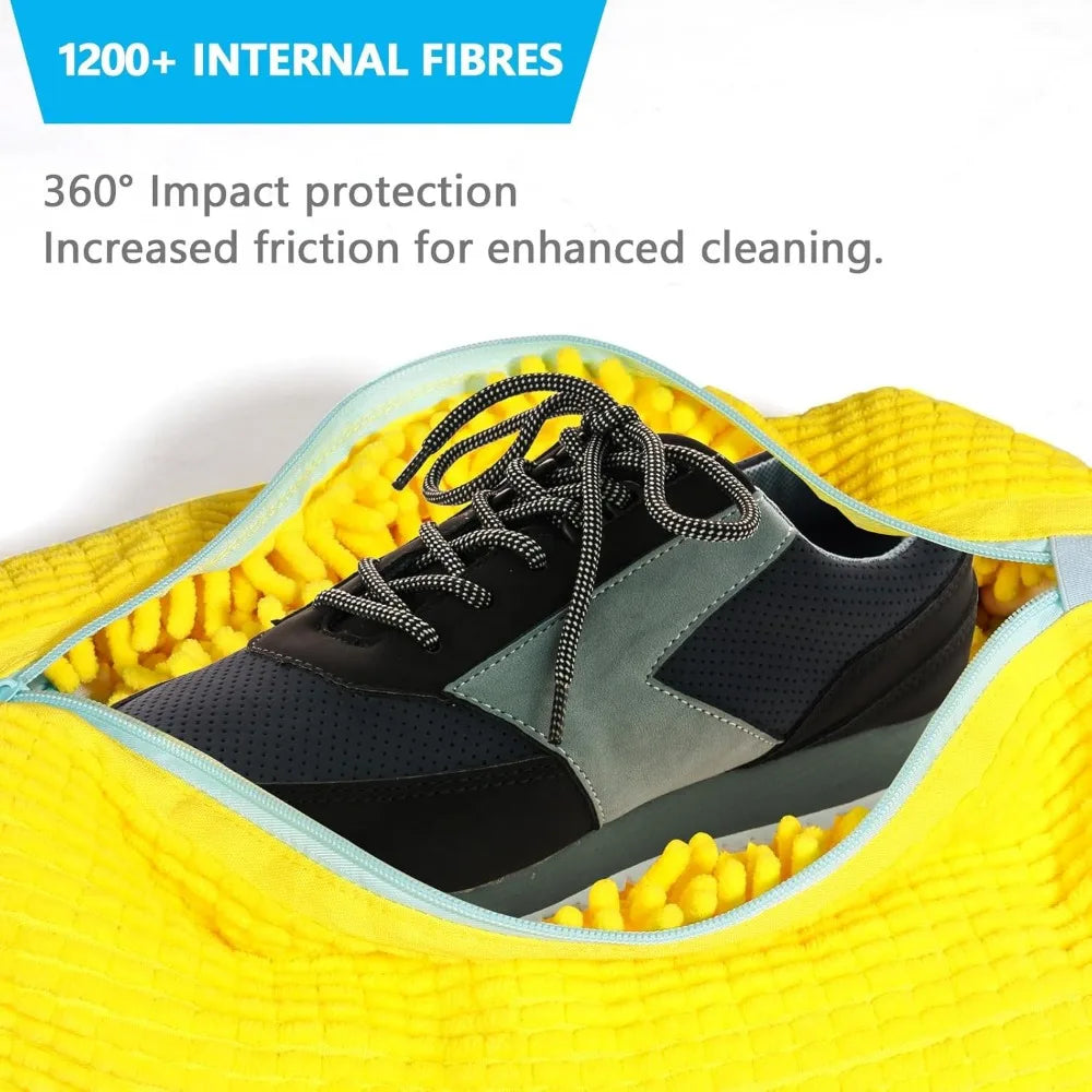 1Pcs Shoe Washing Machine Bag, Sneaker Laundry Bag for Washing Machine Extra Long and Thick Microfibre Fluff Reusable for Washer