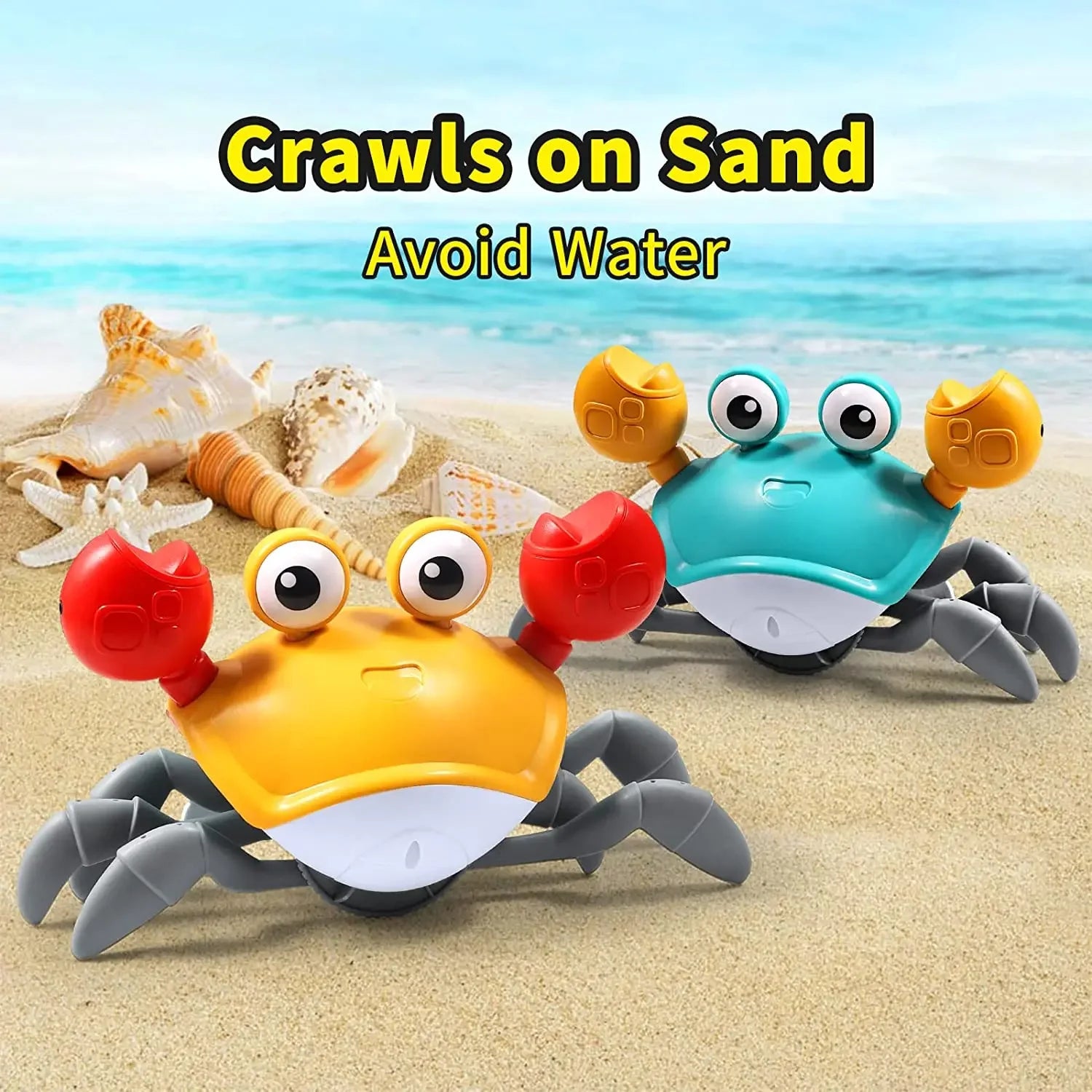 New Auto-sensing Escape Crab toy Children Crawling Avoiding Obstacles Electronic Pet With Music Baby Walking Toy Without battery
