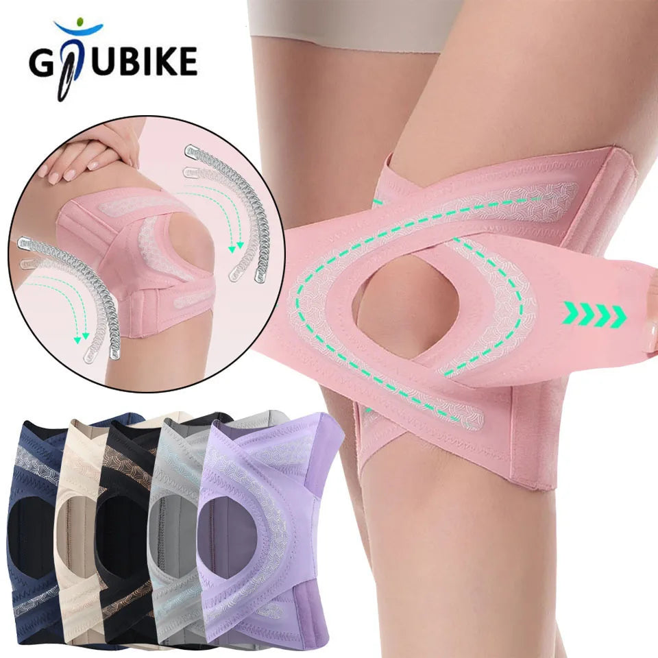 GTUBIKE 1PCS Thin Cross Sports Knee Brace Meniscus Protection Knee Support for Running Sports Non-Slip Compression Knee Sleeve