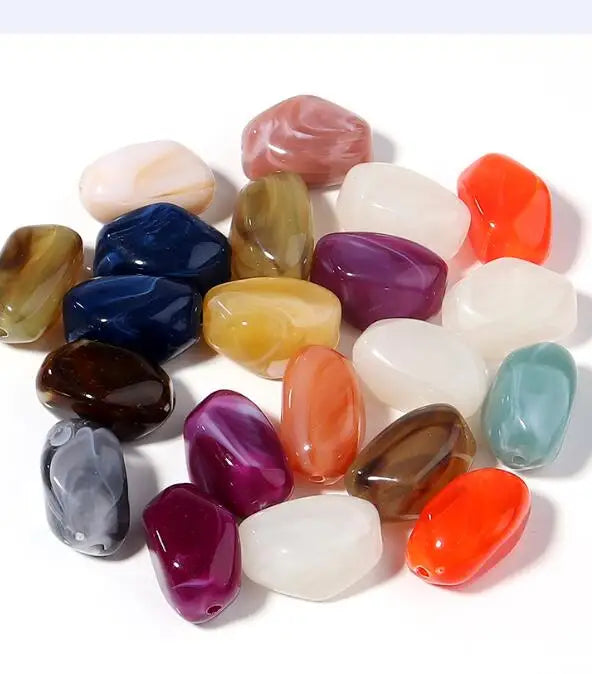 20pcs Dual Color Irregular Acrylic Beads Meteorite Shape Loose Spacer Beads For DIY Jewelry Making Bracelet Necklace Accessories
