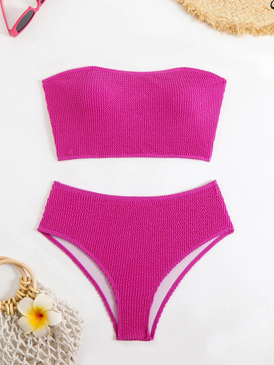 Sexy Women's Swimsuit 2025 Summer Bikini Two-piece Swimwear for Woman Beachwear High Waist Bikinis Sets Swimming Bathing Suits
