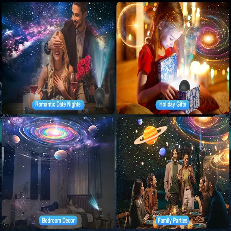 Galaxy Projector, Star Projectors with 12 Space Films For Bedroom Planetarium Night Light Ceiling Nebula Living Game Room Decor