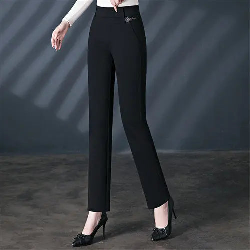 2026 New Women's Black Stretch Suit Pants, Fashion Purple Slim Trousers Green Brown Pantalones 27-34