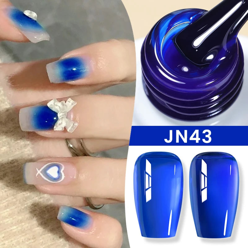 BORN PRETTY 10ml Blood Red Jelly Transparent Gel Nail Polish Wine Red Winter Color Semi Permanent Soak Off UV LED Varnish