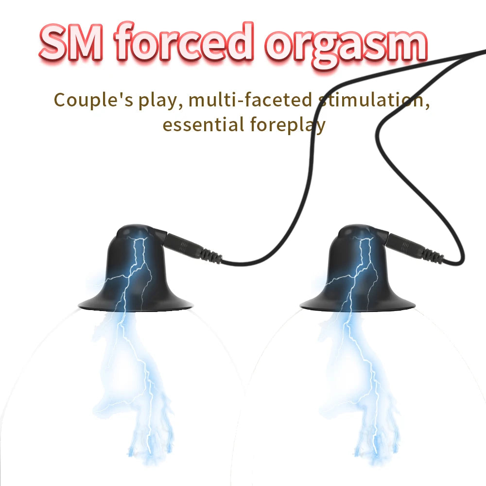 Electric Shock Nipple Sucker Enlarger Nipple Clamp Pussy Pump Clit Clip Vacuum Stimulate Breast Enlarger Sextoy For Women Men SM