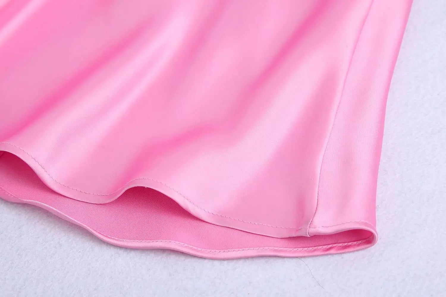 Suninheart Mid-calf Satin Dress Elegant Pink Sexy Sleeveless Cut Out Party Dresses Casual Holiday Birthday Women Clothing