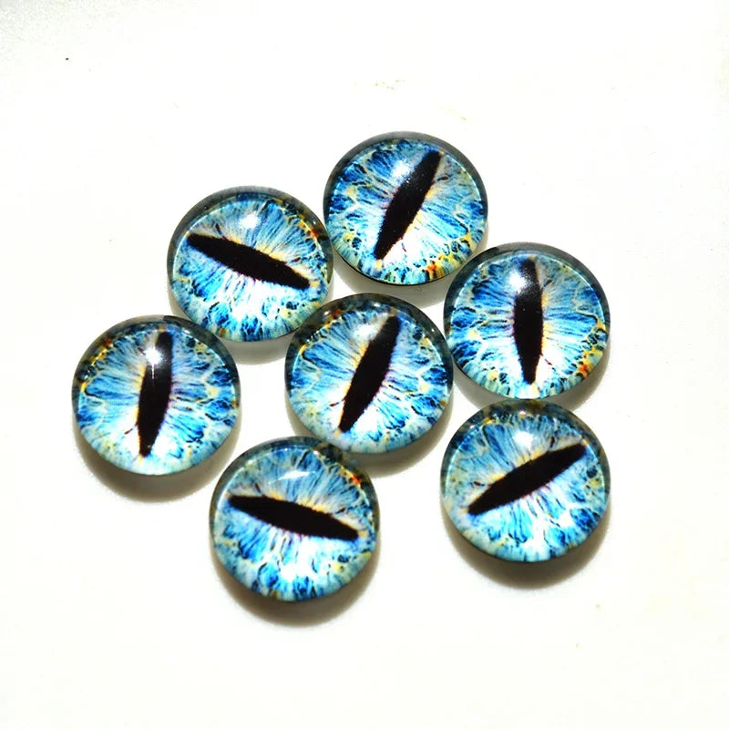 glass eyes cabochons Round 6MM-30MM Round Dome Dragon Eye Dragon Cat Eye Toys DIY Jewelry Accessory MIX Pupil Eye Cameo