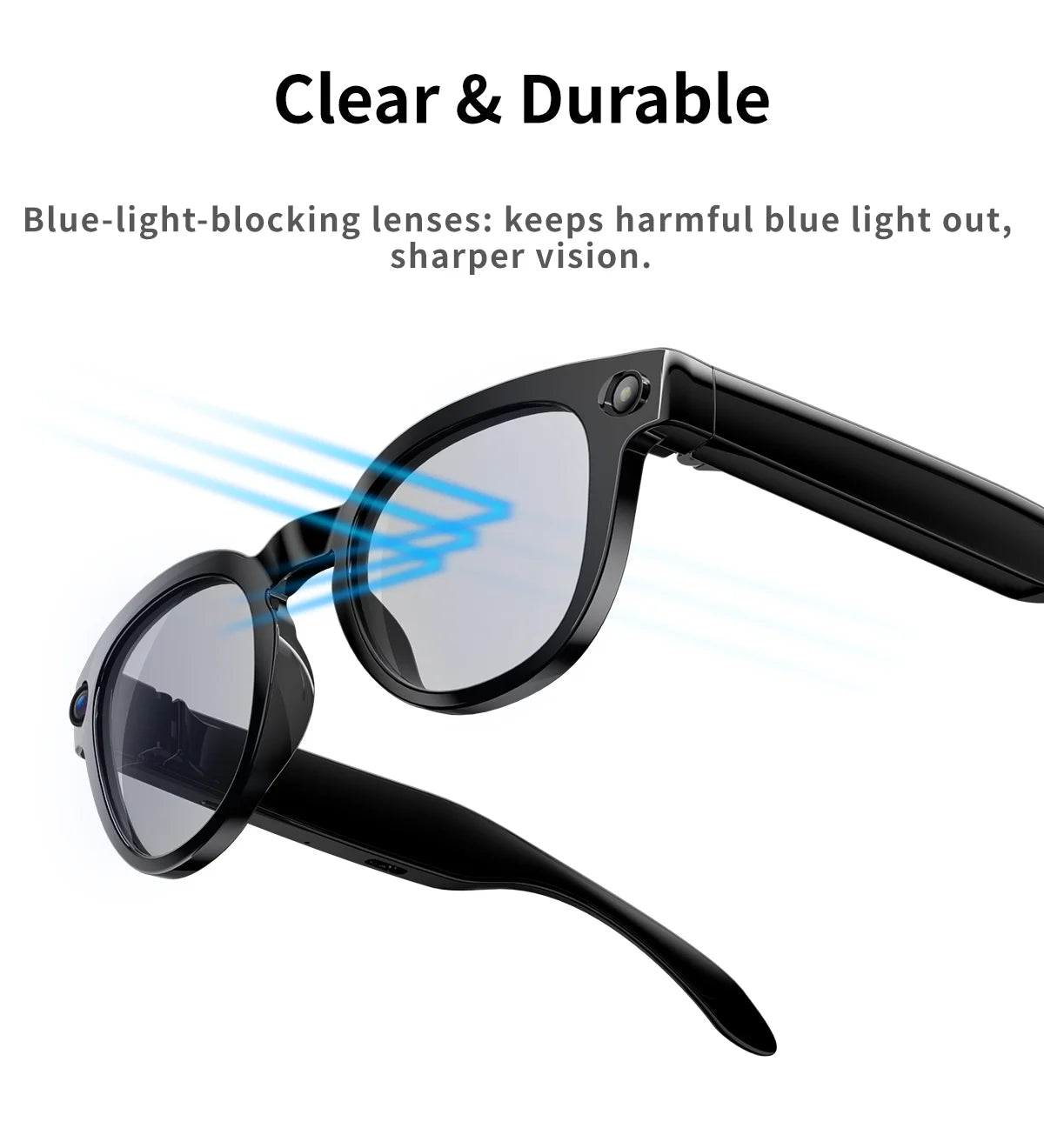 2026AI smart glasses HD 800W anti-shake camera AI dialogue real-time translation IP67waterproof Bluetooth audio smart sunglasses