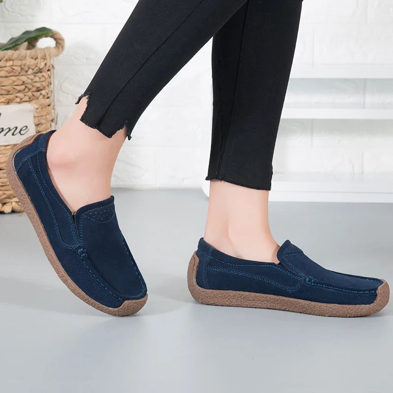 Spring Autumn Women Shoes Big Size Flats Women Suede Loafers Soft Comfortable Women Casual Shoes Slip On Moccasins Shoes Female