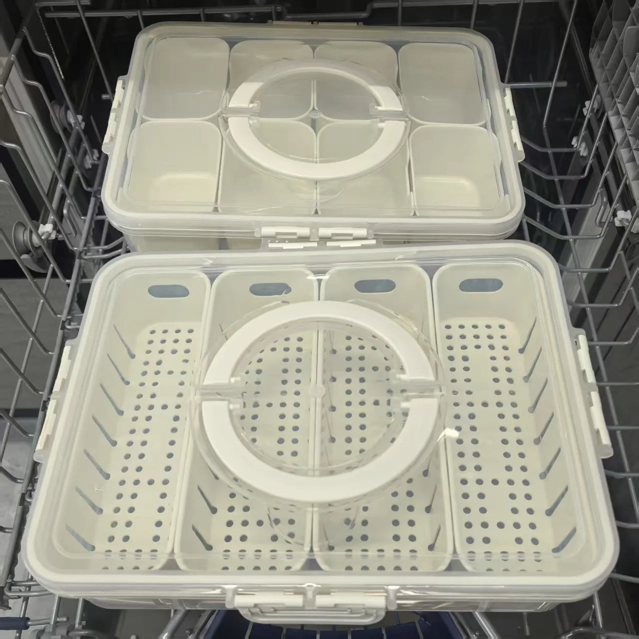 Divided Serving Tray with Lid , Food Storage Container, Snack Box, 4/8 Compartment Snack Containers, Fruit Storage Containers