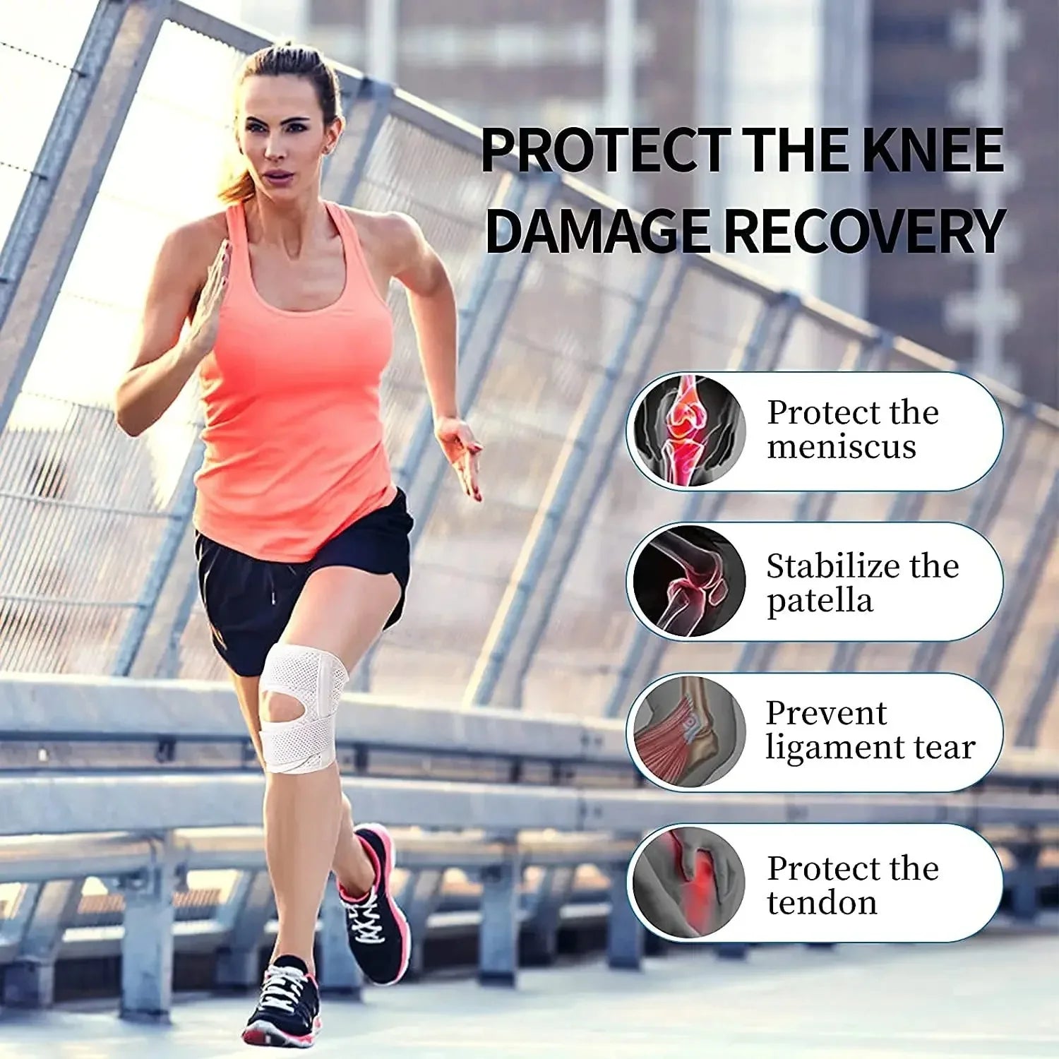 Breathable Knee Brace With Side Stability To Relieve Knee And Meniscus Pain And Relieve Meniscus Tears