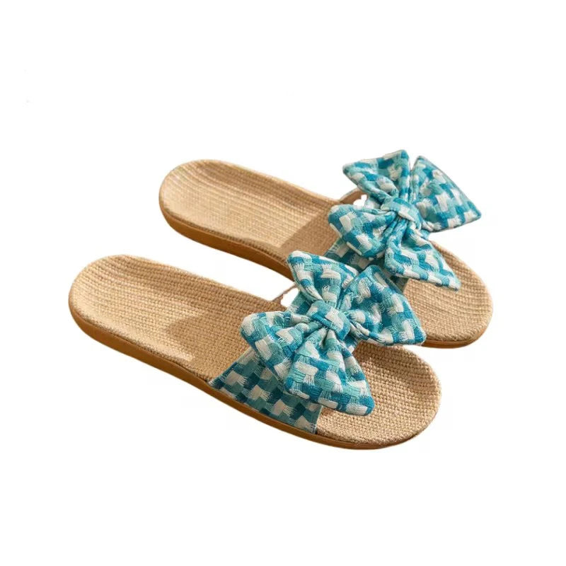 New linen fabric slippers for women perfect for summer suitable for home  indoor use soft sole non-slip. slippers