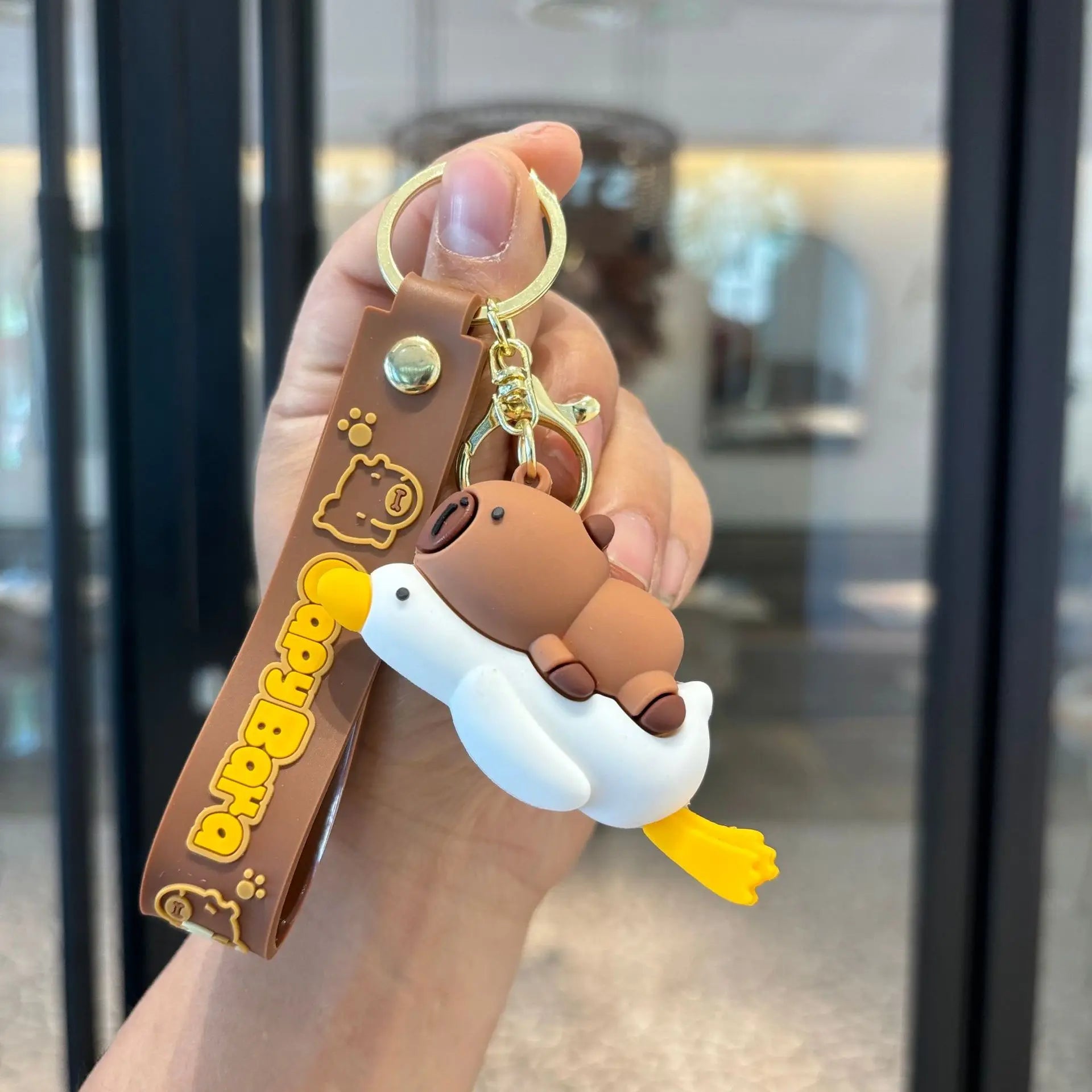 Cute Capybara Animal Keychains For Creative Car Keychain Cartoon Capibala Pendant Women Doll Keyring Charm Holiday Gifts Jewelry