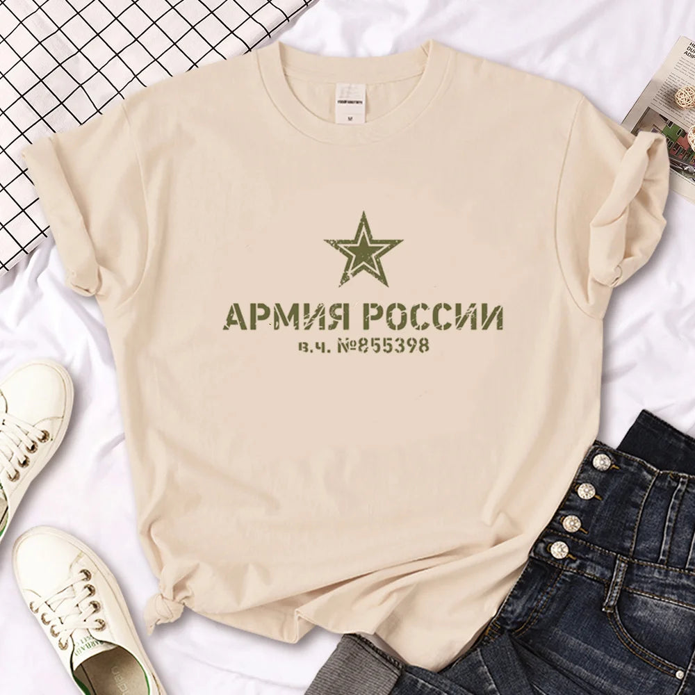 Army Russia Tee women comic manga graphic t shirt girl streetwear clothes