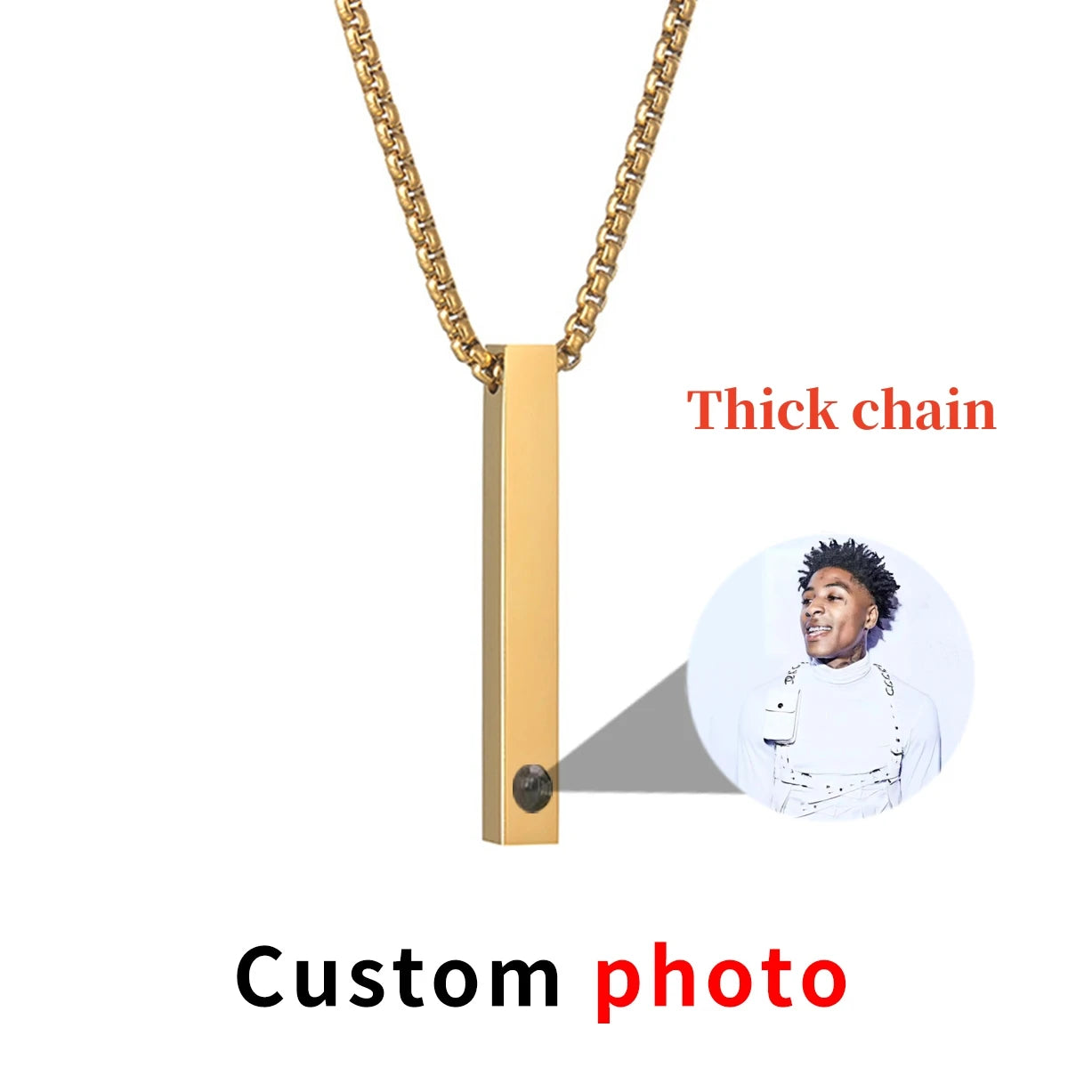 Valentine's Day Gift Photo Custom Projection Necklace Lock Shaped Projection Necklace Lover Family Wife Husband Memory Gift
