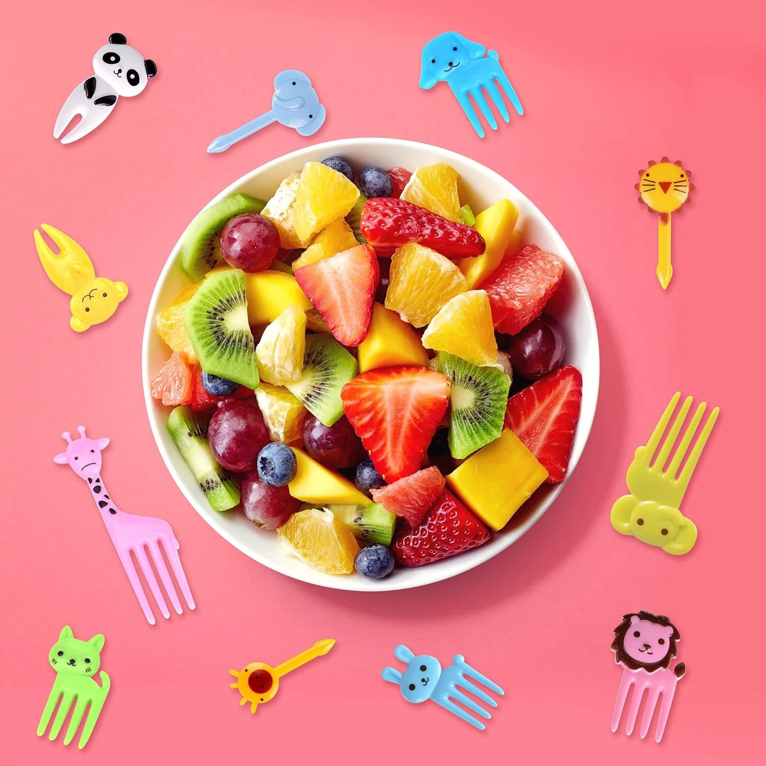 30Pcs Animal Food Selection, Reusable Cute and Fun Cartoon Animal Fruit Food Toothpicks, Fruit Salad Forks, Bento Box Accessorie