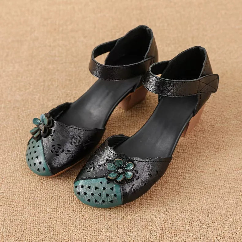 Newest gladiator summer sandals women's big size 43 woman real leather sandals ladies patchwork strap Non-slip flats