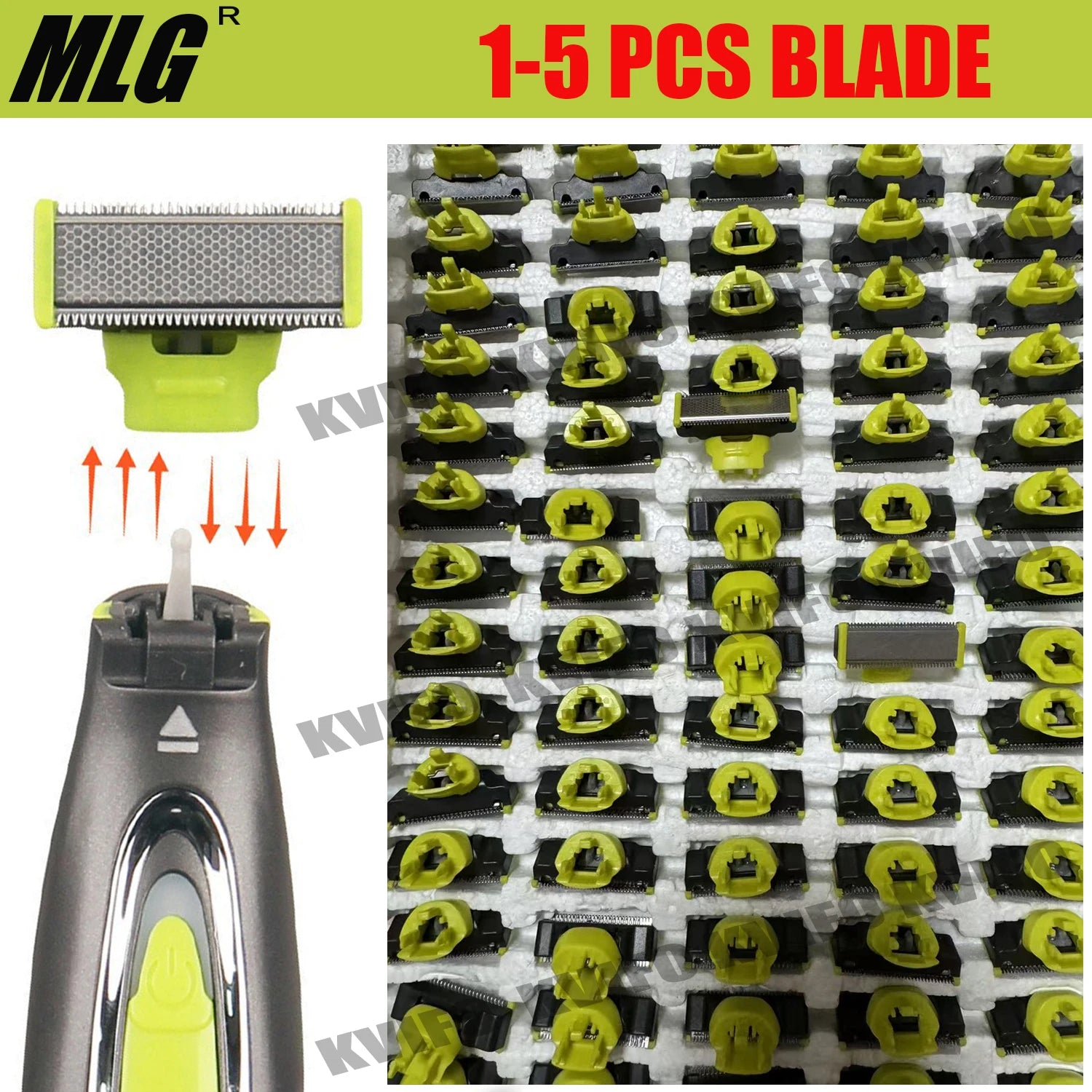 MLG 1-5 PCS Electric Shaver Portable Full-Body Trimmer with T-Blade Washable Stainless Iron Replacement Head for Men And Women