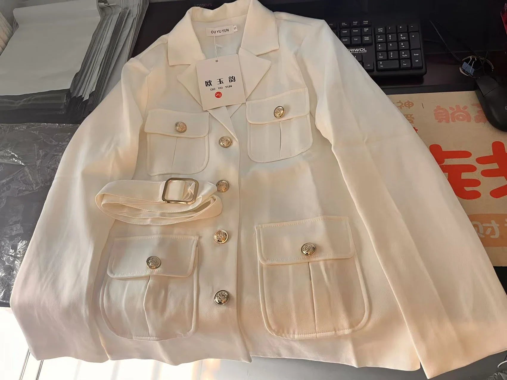 2025 new waist cinched suit jacket for women's casual fashion  unique temperament top jacket