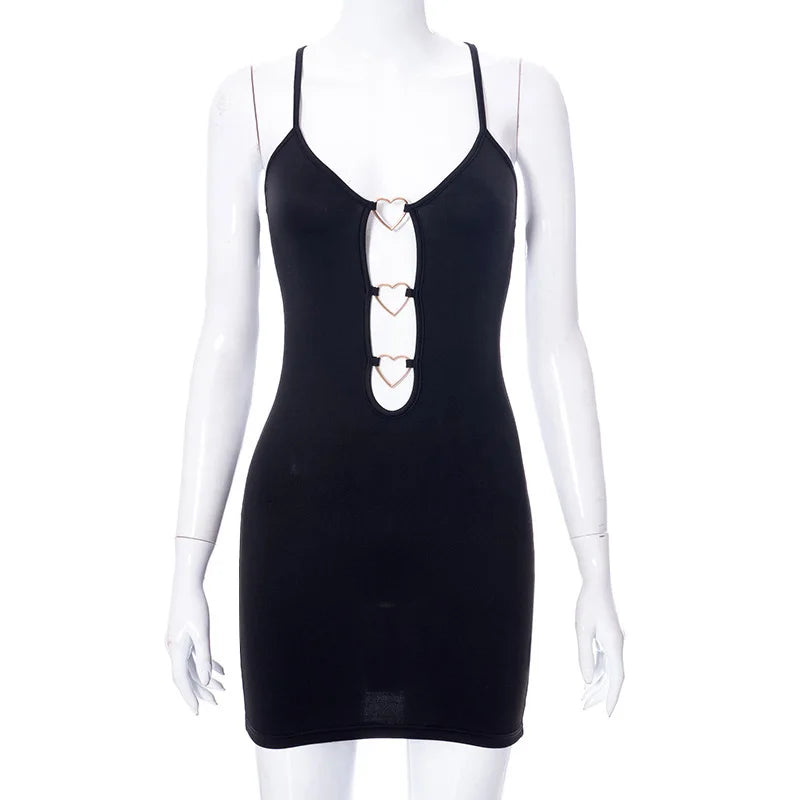 Sexy Hollow out Short Skirt Pure Color Strapless Bodycon Dress Spring Summer New Arrival Women's Fashion Clothing