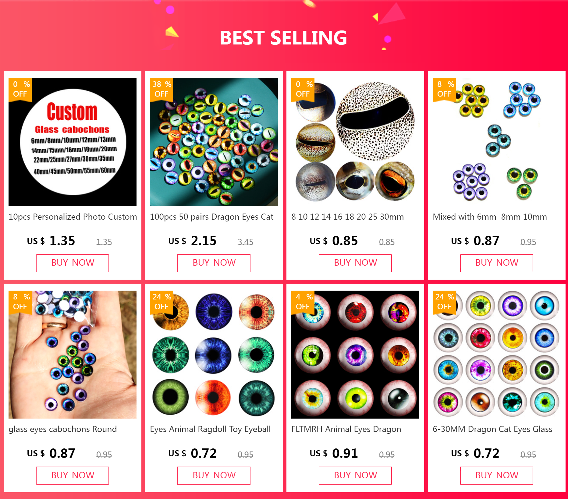 glass eyes cabochons Round 6MM-30MM Round Dome Dragon Eye Dragon Cat Eye Toys DIY Jewelry Accessory MIX Pupil Eye Cameo