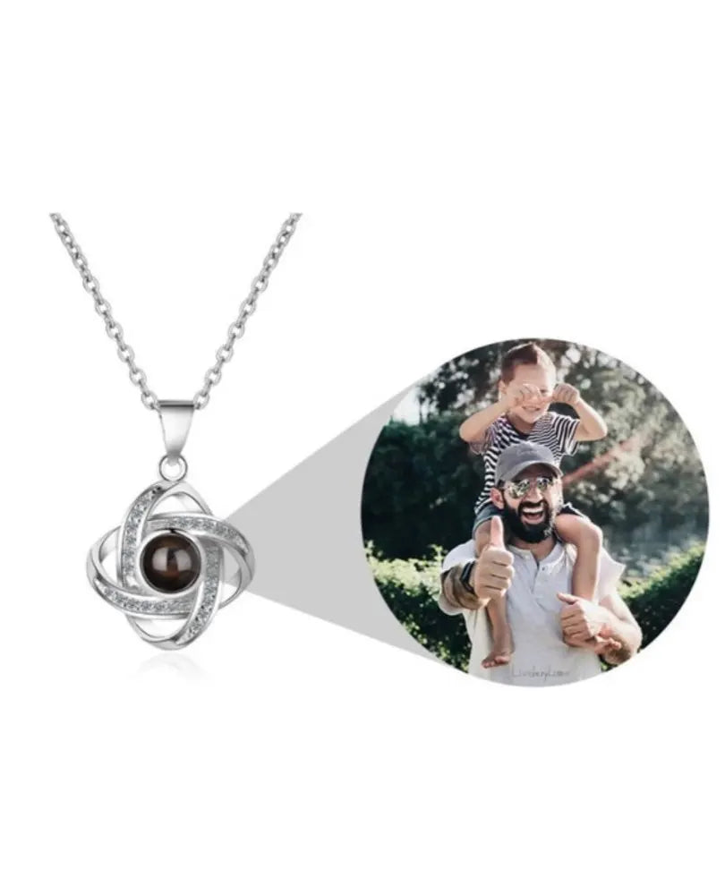 Valentine's Day Gift Photo Custom Projection Necklace Lock Shaped Projection Necklace Lover Family Wife Husband Memory Gift