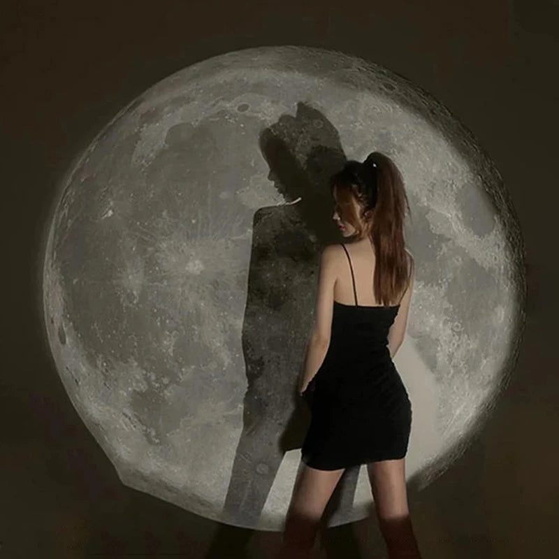 【C】USB Ceiling Moon & Earth Projection Night Light Starry Sky Galaxy Projector - Romantic Bedroom Atmosphere Lamp Easy to Use