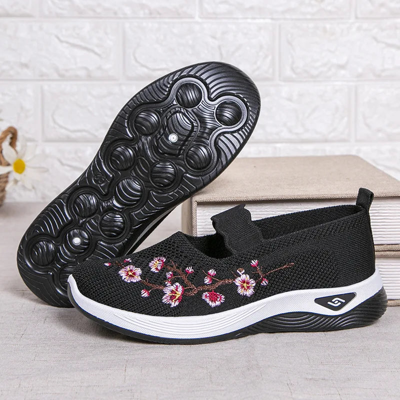 Women's Shoes 2025 Summer Casual Sneakers Breathable Embroidered Chunky Sole Affordable Free Shipping