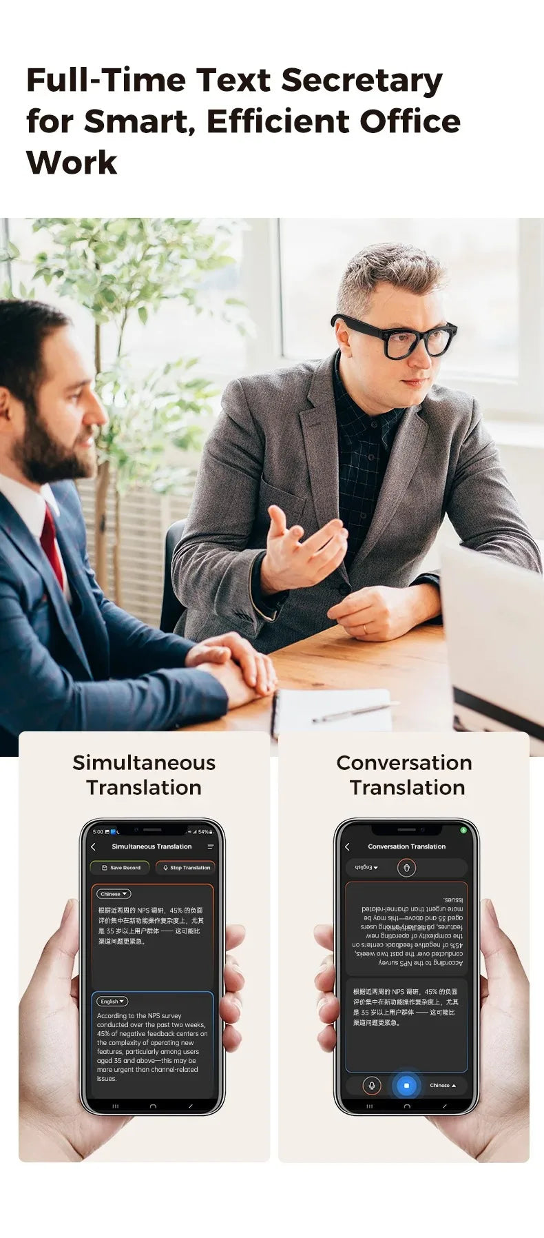 AI Smart Glasses GPT Camera 4K HD Multifunctional 3-in-1 Lens Bluetooth Call 3600Mah Battery Voice Assistant Control Sunglasses