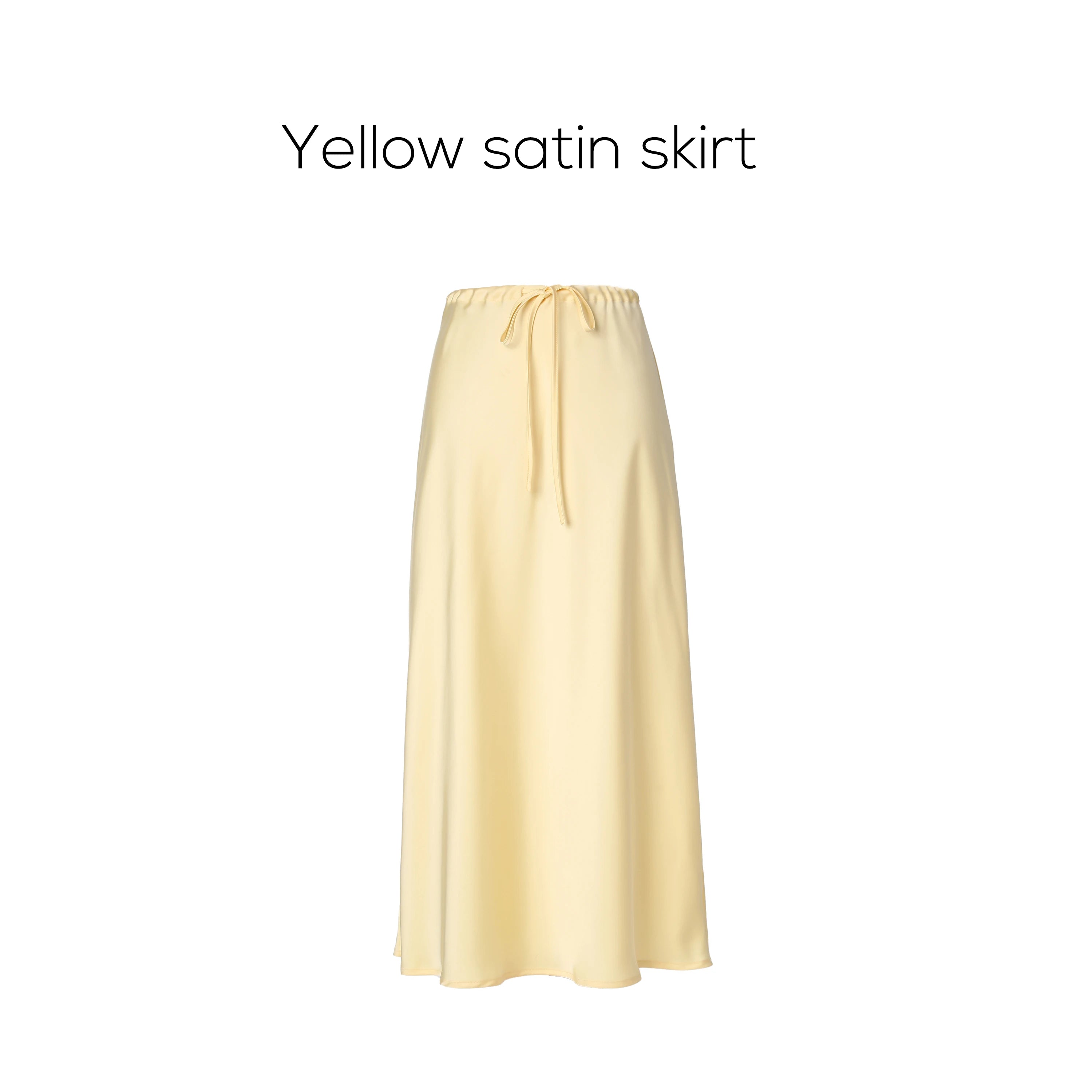 AP SS25 Women Ribbed Shirt V-neck Long Sleeve Top High Quality Satin Skirt Five Color