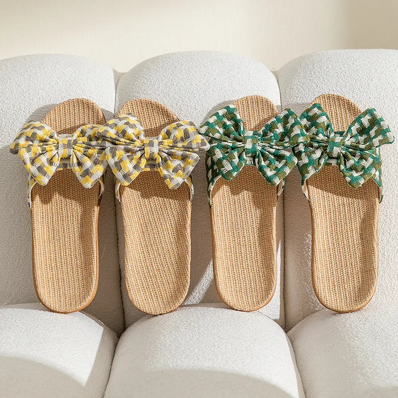 New linen fabric slippers for women perfect for summer suitable for home  indoor use soft sole non-slip. slippers